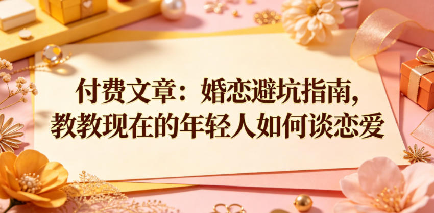 付费文章：婚恋避坑指南，教教现在的年轻人如何谈恋爱-明楼资源站