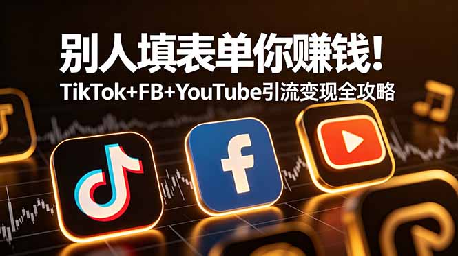 别人填表单你赚钱！TikTok+FB+YouTube 引流变现全攻略【原创双语字幕】-明楼资源站