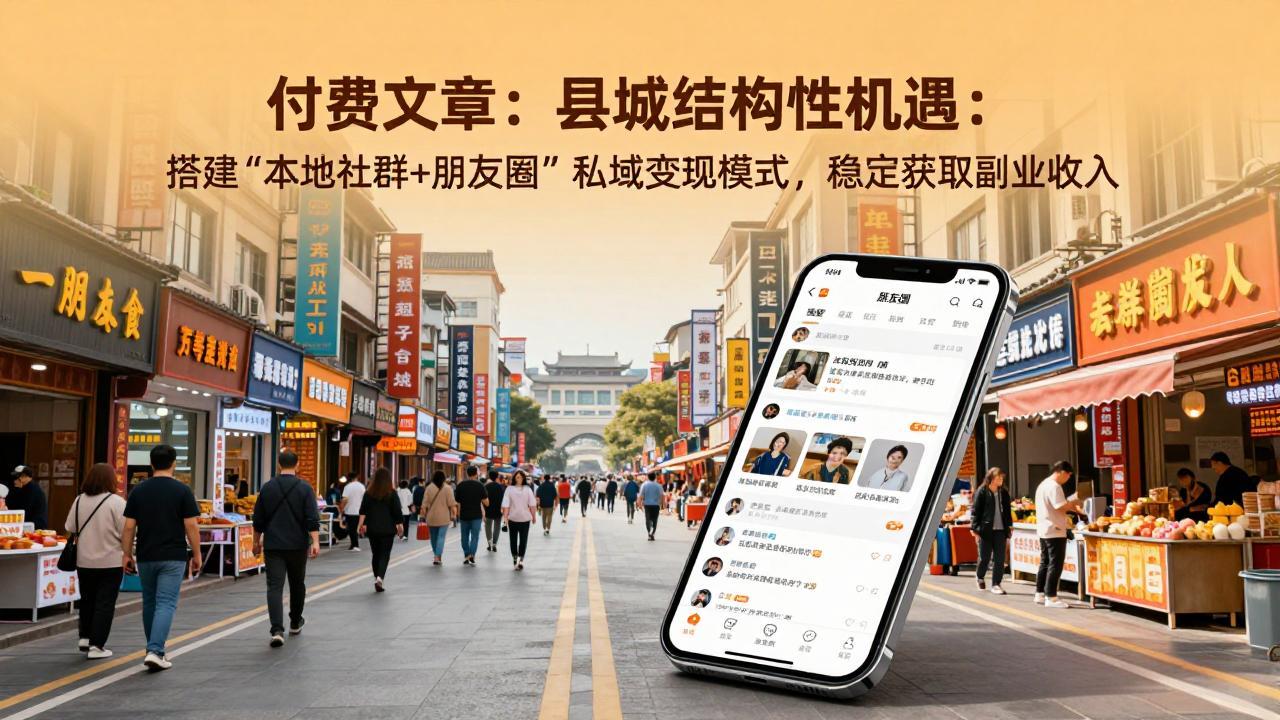 付费文章：县城结构性机遇：搭建“本地社群+朋友圈”私域变现模式，稳定获取副业收入-明楼资源站