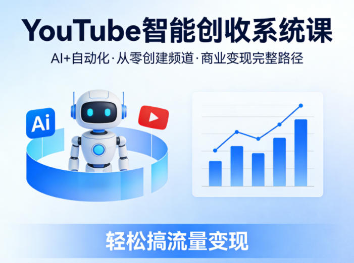 YouTube智能创收系统课，AI+自动化，从零创建YouTube频道并实现商业变现的完整路径，轻松搞流量变现-明楼资源站