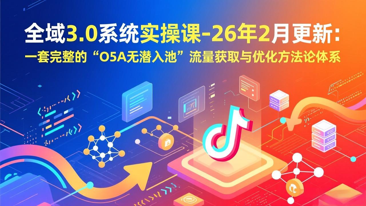 全域3.0系统实操课-26年2月更新：一套完整的“O5A无潜入池”流量获取与优化方法论体系-明楼资源站