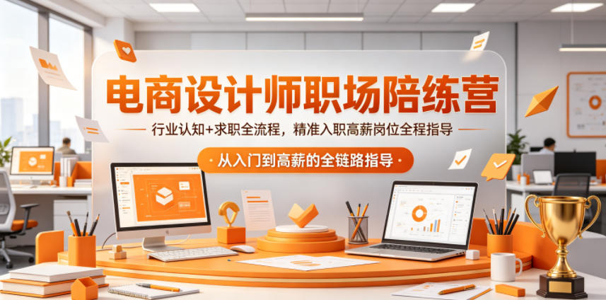 电商设计师职场陪练营，行业认知+求职全流程，精准入职高薪岗位全程指导-明楼资源站