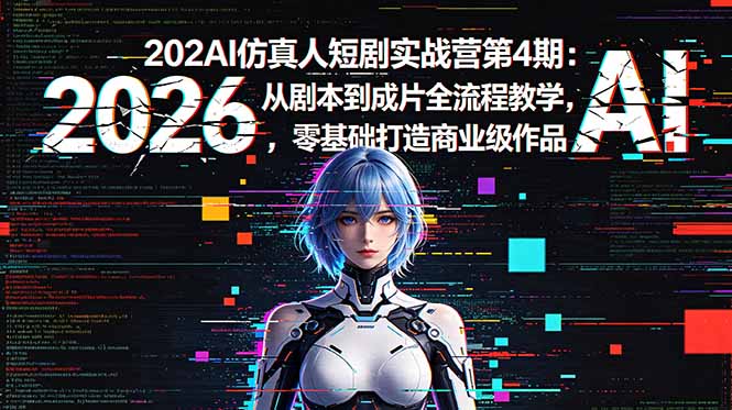 2026AI仿真人短剧实战营第4期：从剧本到成片全流程教学，零基础打造商业级作品-明楼资源站