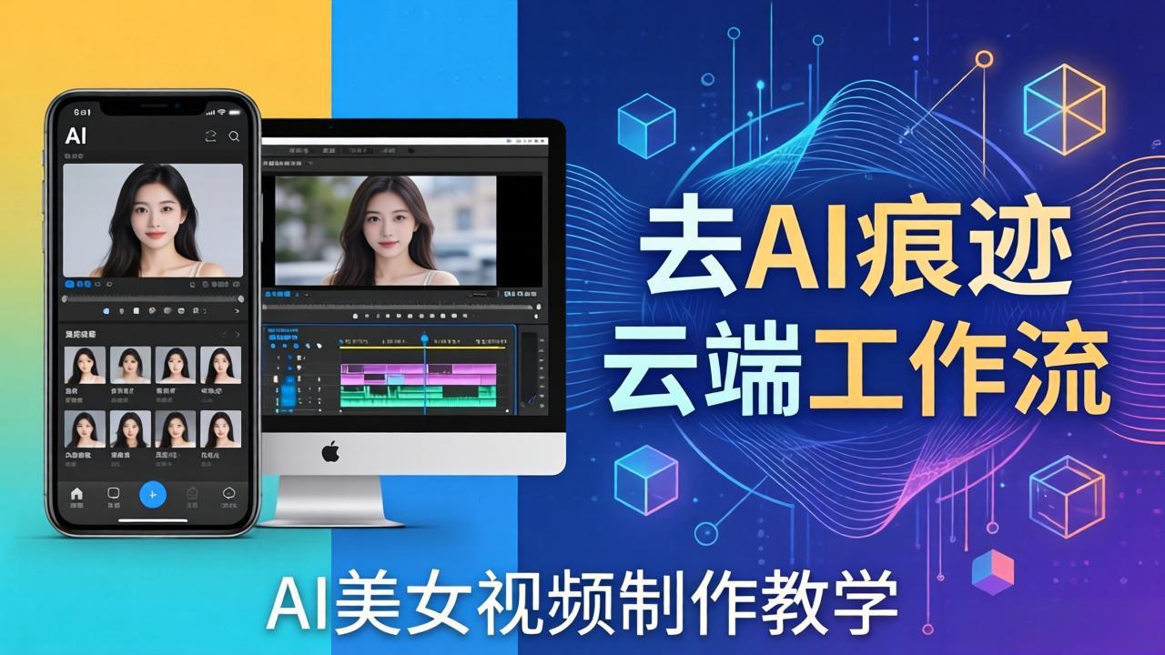 AI美女视频制作教学：去AI痕迹，云端工作流出图，手机电脑均可，不需要配置-明楼资源站