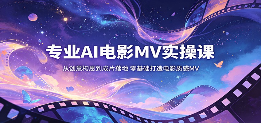 专业AI电影MV实操课：从创意构思到成片落地，零基础打造电影质感MV-明楼资源站