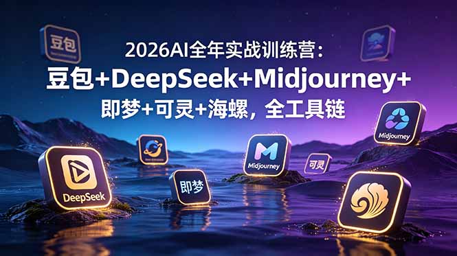 2026AI全年实战训练营：豆包+DeepSeek+Midjourney+即梦+可灵+海螺，全工具链-明楼资源站