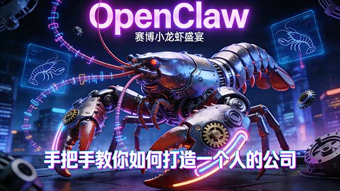 OpenClaw，小龙虾-从产品到爆款的成长之路，手把手教你如何打造一个人的公司-明楼资源站