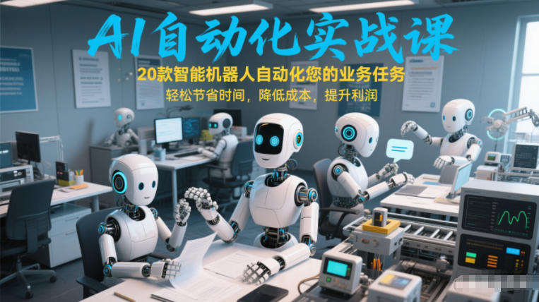 AI自动化实战课：20款智能机器人自动化您的业务任务，轻松节省时间，降低成本，提升利润-明楼资源站