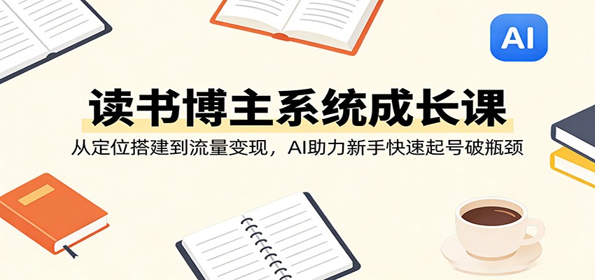 读书博主系统成长课：从定位搭建到流量变现，AI助力新手快速起号破瓶颈-明楼资源站