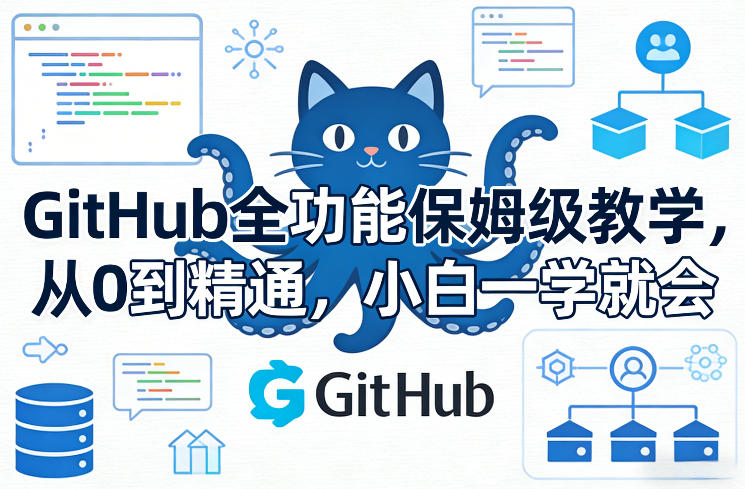 GitHub全功能保姆级教学，从0到精通，小白一学就会-明楼资源站