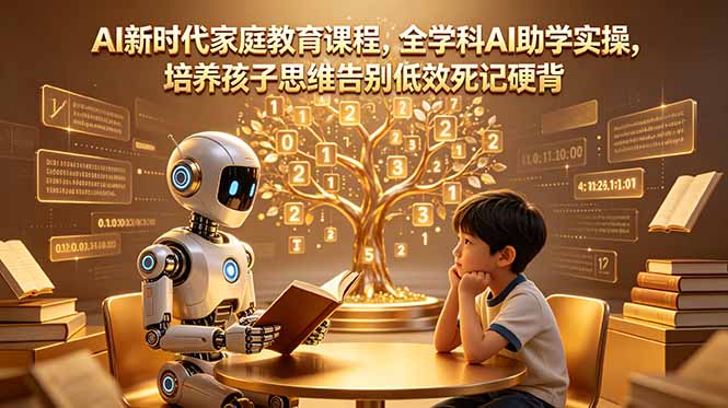 AI新时代家庭教育课程，全学科AI助学实操，培养孩子思维告别低效死记硬背-明楼资源站