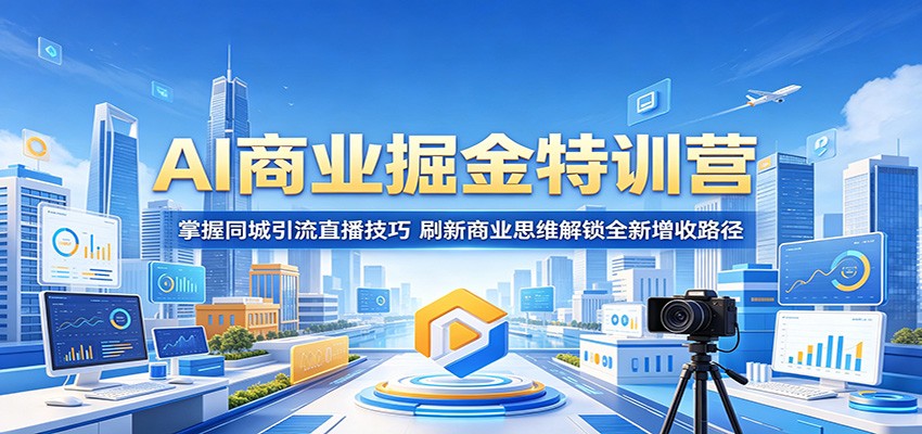 AI商业掘金特训营：掌握同城引流直播技巧，刷新商业思维解锁全新增收路径-明楼资源站