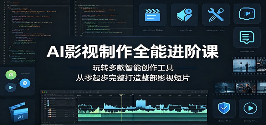 AI影视制作全能进阶课：玩转多款智能创作工具，从零起步完整打造整部影视短片-明楼资源站