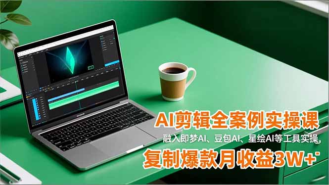 AI剪辑全案例实操课，融入即梦AI、豆包AI、星绘AI等工具实操，复制爆款月收益3W+-明楼资源站