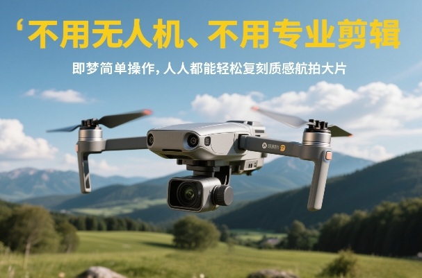 不用无人机、不用专业剪辑，即梦简单操作，人人都能轻松复刻质感航拍大片-明楼资源站