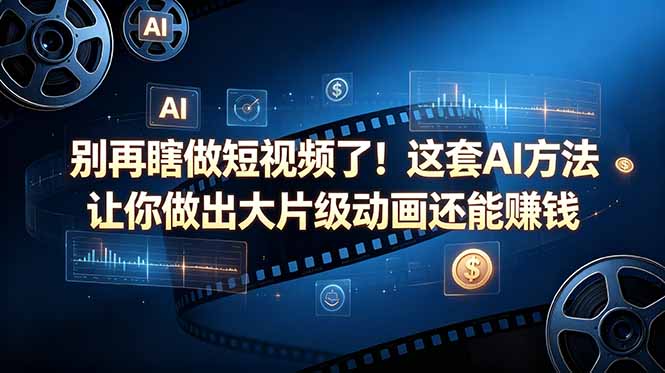 别再瞎做短视频了！这套 AI 方法让你做出大片级动画还能赚钱【原创双语字幕】-明楼资源站