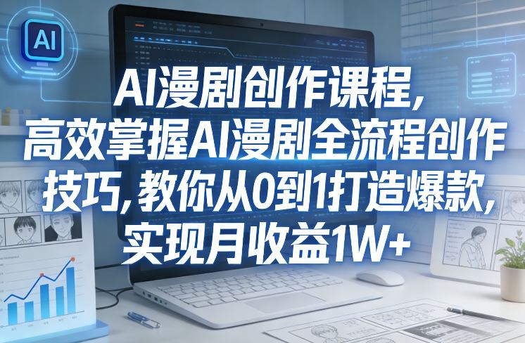 某社群AI漫剧创作课程，高效掌握AI漫剧全流程创作技巧，教你从0到1打造爆款，实现月收益1W+-明楼资源站