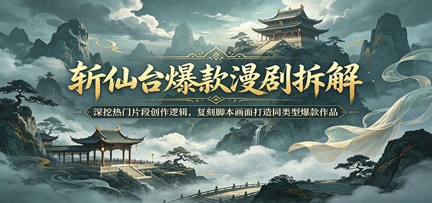 斩仙台爆款漫剧拆解：深挖热门片段创作逻辑，复刻脚本画面打造同类型爆款作品-明楼资源站