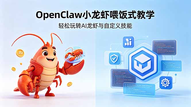 不用懂技术！OpenClaw小龙虾喂饭式教学，轻松玩转AI龙虾与自定义技能-明楼资源站