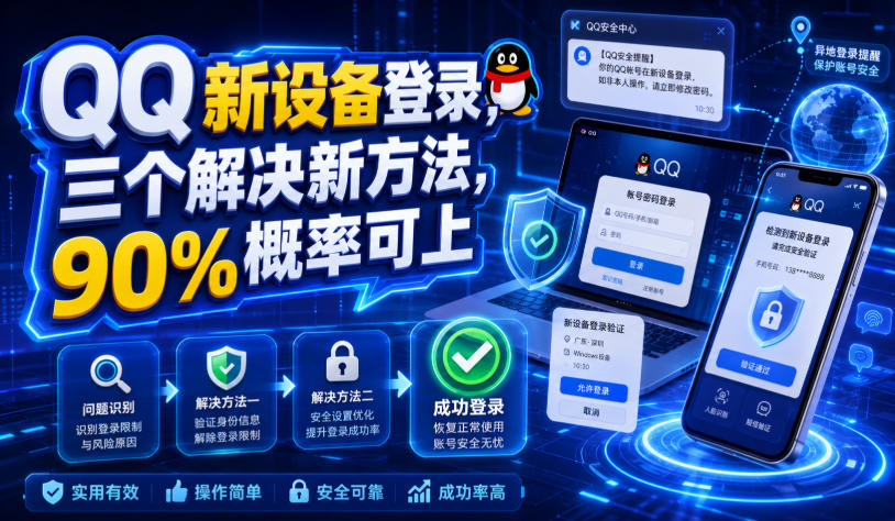 QQ新设备登录，三个解决新方法，90%概率可上-明楼资源站