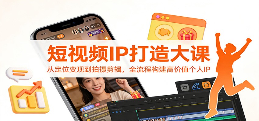 短视频IP打造大课：从定位变现到拍摄剪辑，全流程构建高价值个人IP-明楼资源站