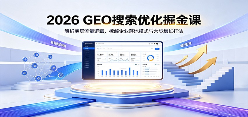 2026 GEO搜索优化掘金课：解析底层流量逻辑，拆解企业落地模式与六步增长打法-明楼资源站