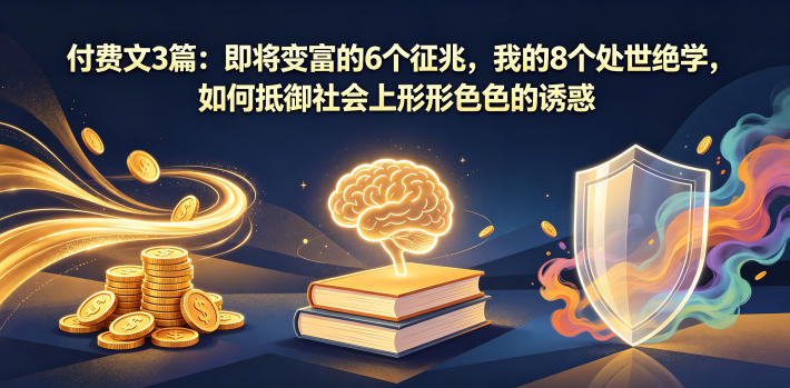 付费文3篇：即将变富的6个征兆，我的8个处世绝学，如何抵御社会上形形色色的诱惑-明楼资源站