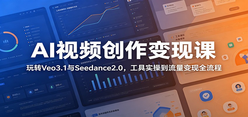AI视频创作变现课：玩转Veo3.1与Seedance2.0，工具实操到流量变现全流程-明楼资源站