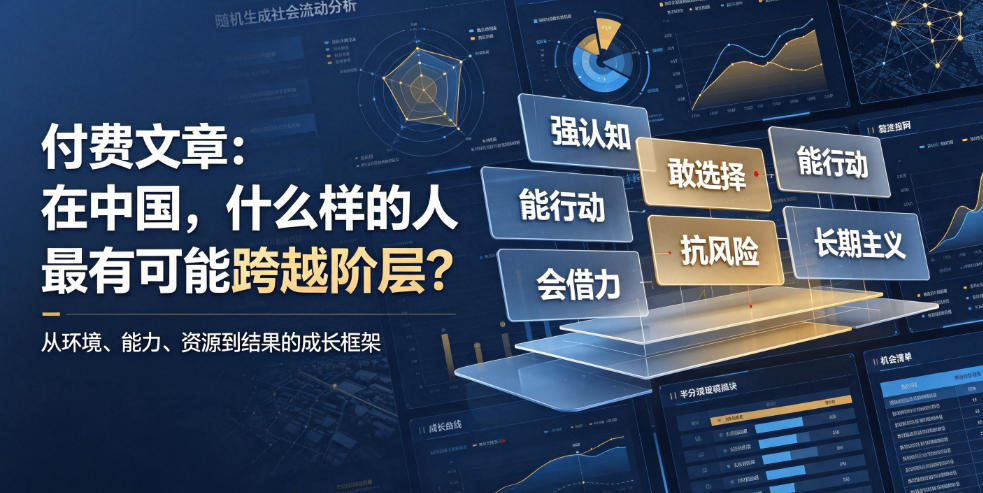 付费文章：在中国，什么样的人最有可能跨越阶层？-明楼资源站