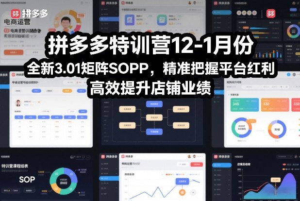 拼多多特训营12-1月份，全新3.01矩阵Sop，精准把握平台红利，高效提升店铺业绩-明楼资源站
