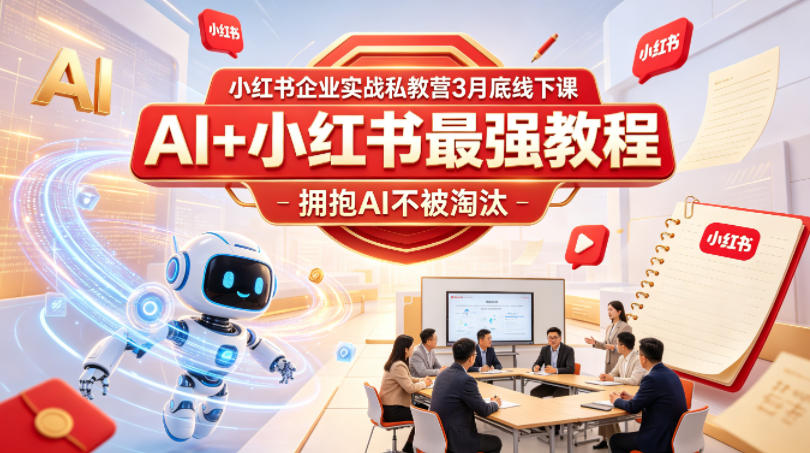 小红书企业实战私教营3月底线下课，AI+小红书最强教程，拥抱AI不被淘汰-明楼资源站