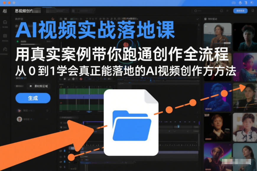 AI视频实战落地课，用真实案例带你跑通创作全流程，从0到1学会真正能落地的AI视频创作方法-明楼资源站
