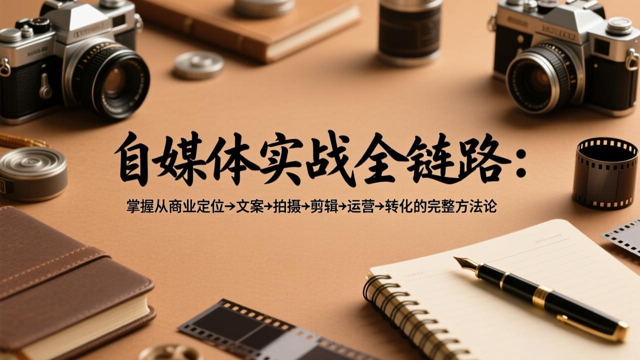 自媒体实战全链路：掌握从商业定位→文案→拍摄→剪辑→运营→转化的完整方法论-明楼资源站