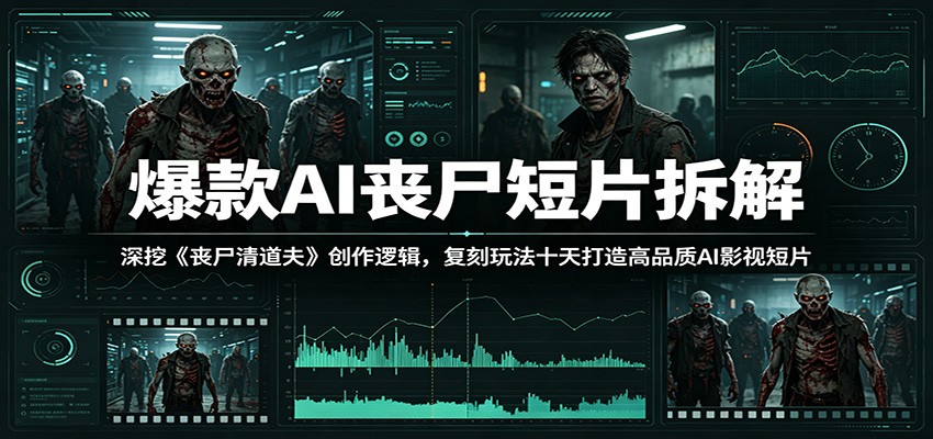 爆款AI丧尸短片拆解：深挖《丧尸清道夫》创作逻辑，复刻玩法快速打造高品质AI影视短片-明楼资源站