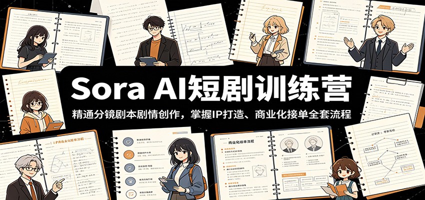 Sora AI短剧训练营：精通分镜剧本剧情创作，掌握IP打造、商业化接单全套流程-明楼资源站