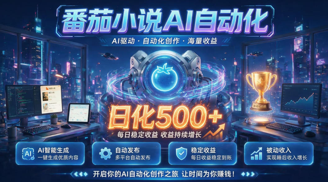 小白可做番茄AI，居家轻创业，每日稳赚500➕，普通人低门槛轻松线上增收【揭秘】-明楼资源站