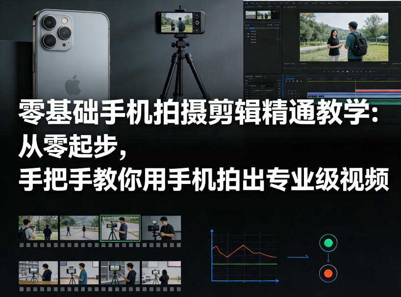 零基础手机拍摄剪辑精通教学：从零起步，手把手教你用手机拍出专业级视频-明楼资源站