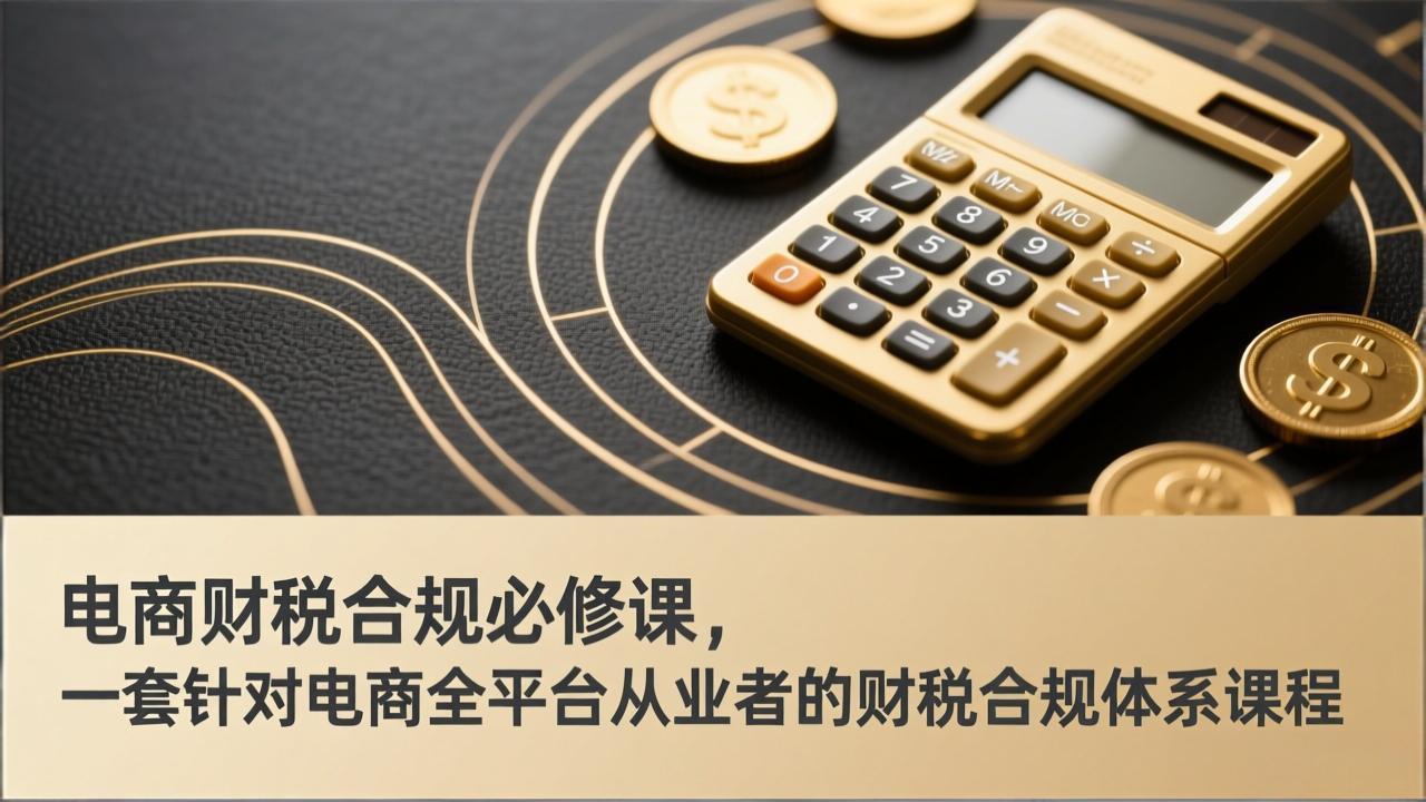 电商财税合规必修课，是一套针对电商全平台从业者的财税合规体系课程-明楼资源站