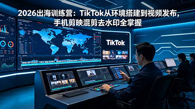2026出海训练营：TikTok从环境搭建到视频发布，手机剪映混剪去水印全掌握-明楼资源站