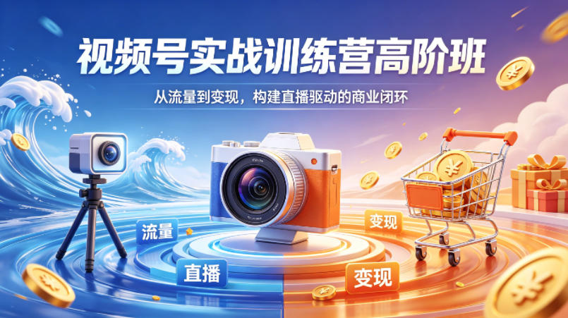 视频号实战训练营高阶班，从流量到变现，构建直播驱动的商业闭环(26年4月)-明楼资源站