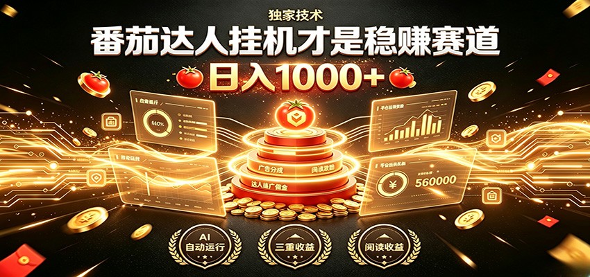 别再瞎找副业！番茄达人挂机才是稳赚赛道 日入1000+-明楼资源站
