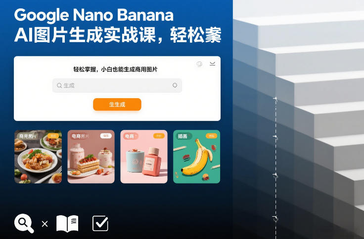 Google Nano Banana AI图片生成实战课，轻松掌握，小白也能生成商用图片-明楼资源站
