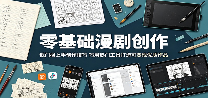 零基础漫剧创作：低门槛上手创作技巧，巧用热门工具打造可变现优质作品-明楼资源站