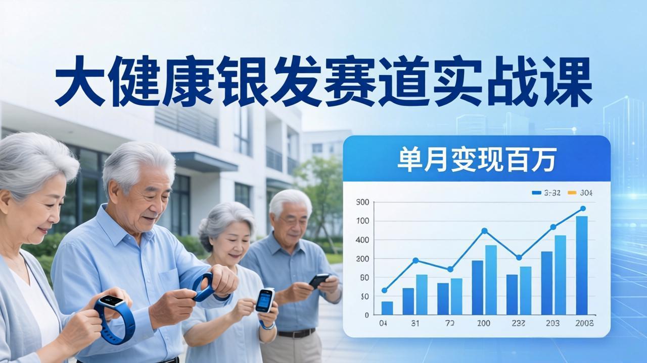 大健康银发赛道实战课：拆解视频号线索型 IP 单月变现百万逻辑，教你精准获客高效变现-明楼资源站