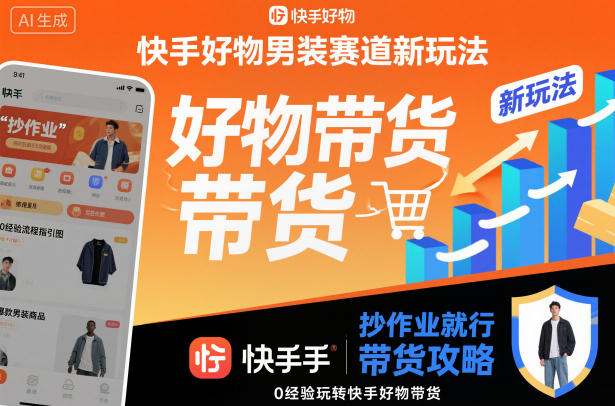 快手好物男装赛道新玩法，抄作业就行，0经验玩转快手好物带货-明楼资源站