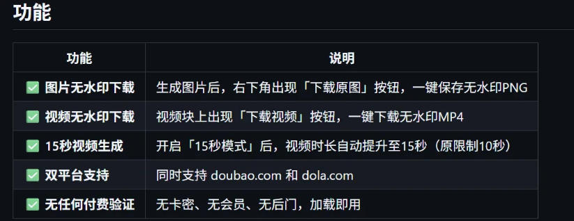 豆包生成15秒视频——浏览器插件，开源免费，纯净无验证，无需任何激活码-明楼资源站