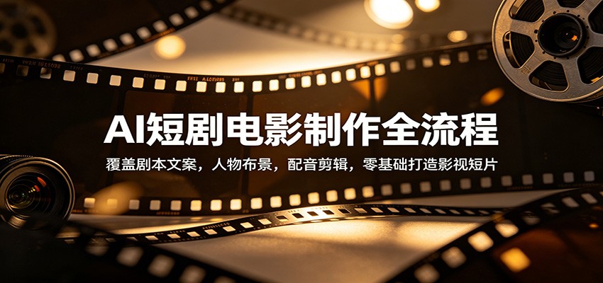 AI短剧电影制作全流程：覆盖剧本文案，人物布景，配音剪辑，零基础打造影视短片-明楼资源站