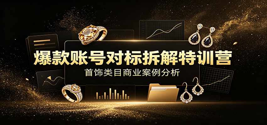 爆款账号对标拆解特训营：首饰类目商业案例分析，配套完整资料内容-明楼资源站