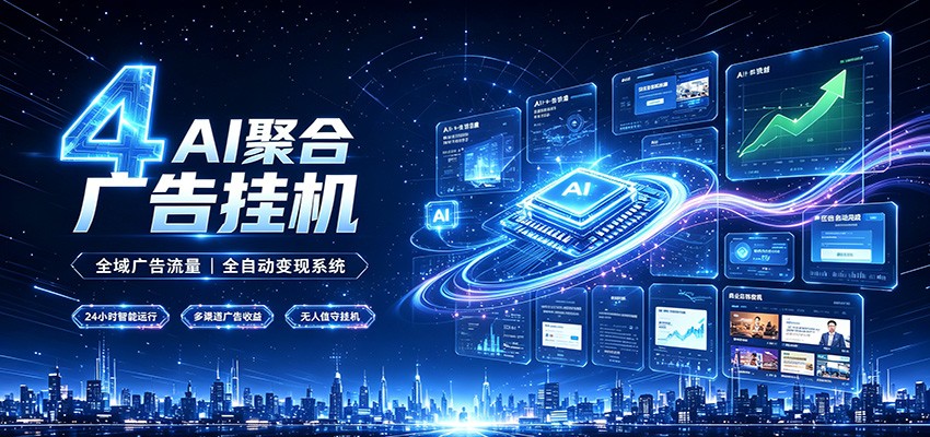 全域广告流量聚合，AI无人挂机稳赚佣金，打造长期稳定被动收入副业-明楼资源站