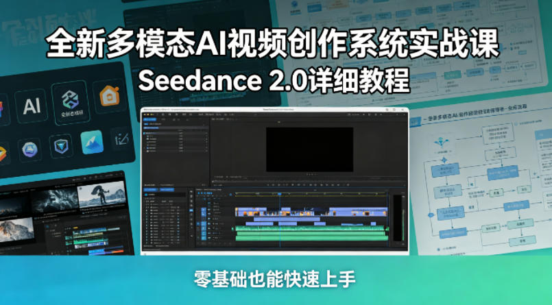 全新多模态AI视频创作系统实战课，Seedance 2.0详细教程，零基础也能快速上手-明楼资源站